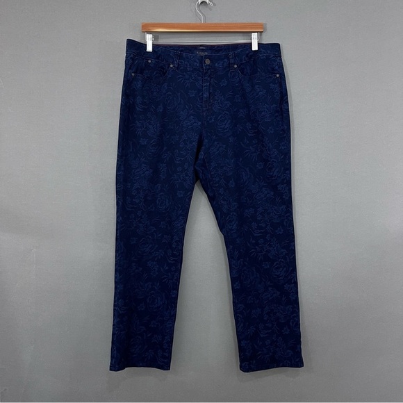 Talbots Blue Floral Heritage Denim Jeans - Picture 1 of 14